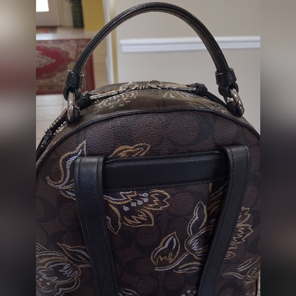 Coach Jordyn Signature Canvas Tulip Brown Backpack Like new - Picture 11 of 17